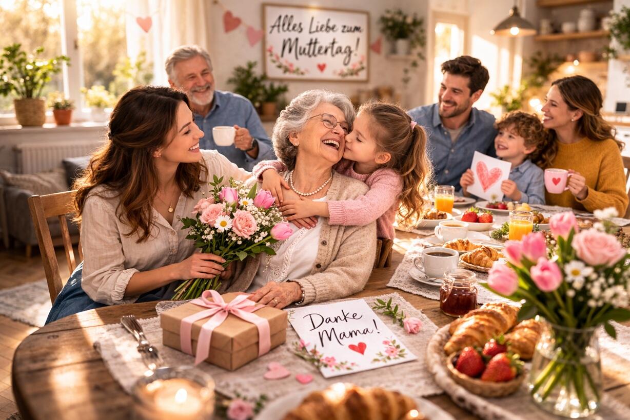 Muttertag Sprüche für Karten und WhatsApp – Mutter mit Kind