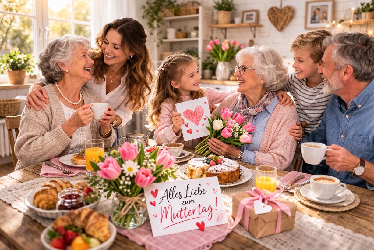 Mehrere Generationen feiern gemeinsam Muttertag in der Schweiz