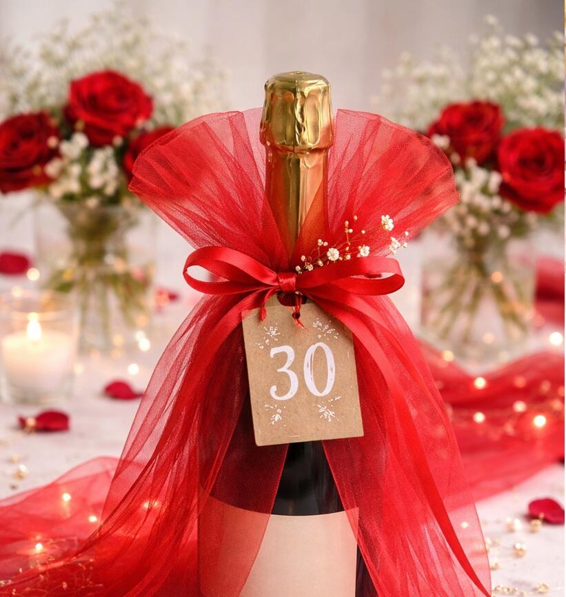 Organza-Flaschen-einpackung