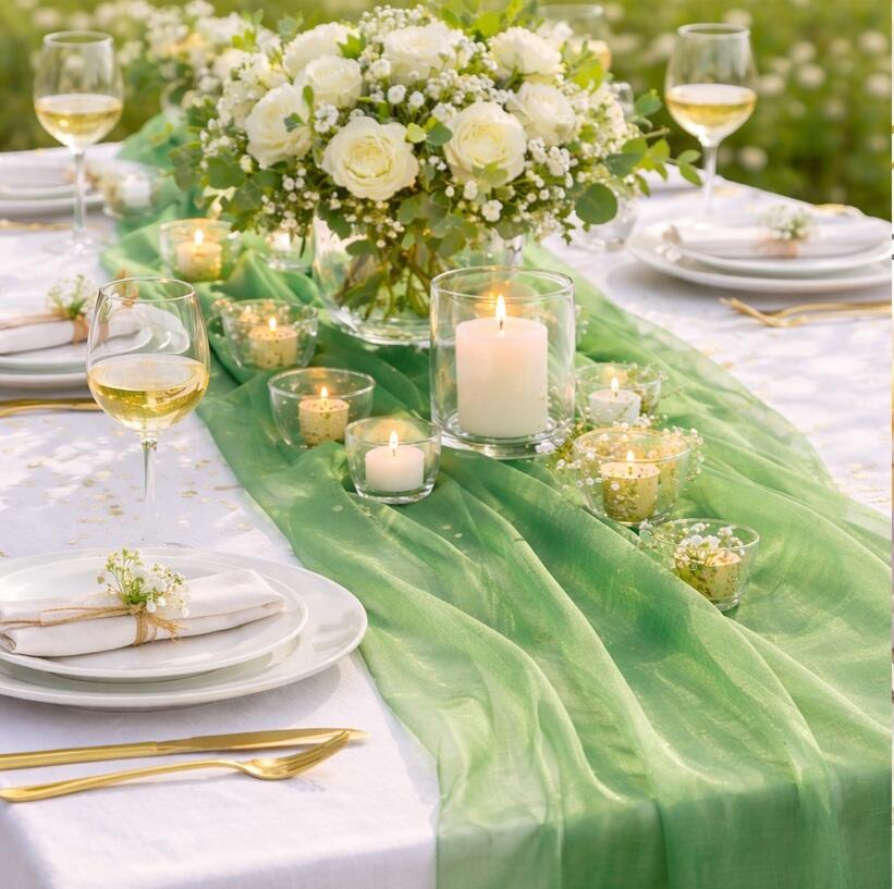 Organza-tischdeko-grün