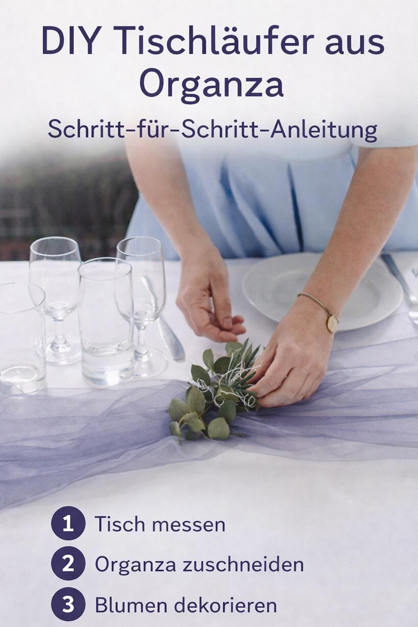 DIY Tischläufer aus Organza dekorieren