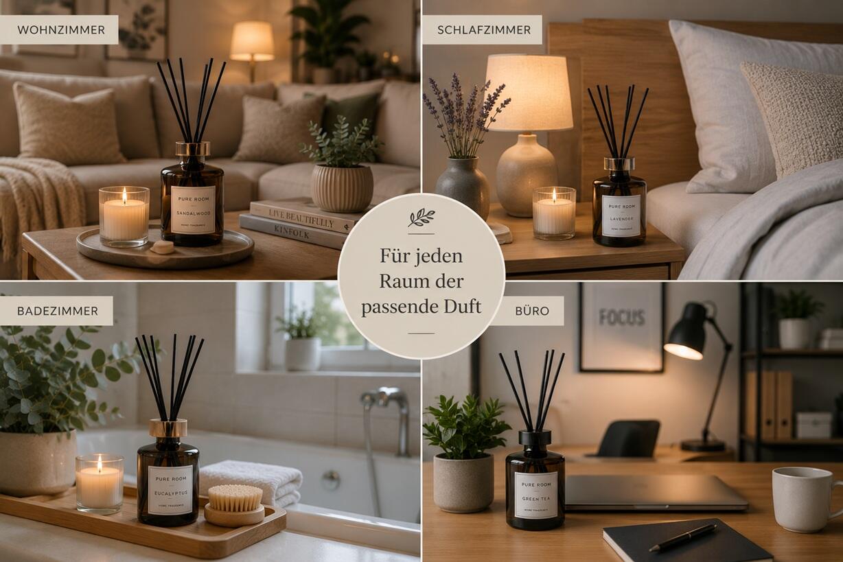 Passende Raumdüfte für Wohnzimmer, Schlafzimmer, Badezimmer und Büro