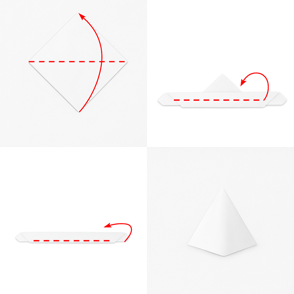 Servietten falten Spitz – Anleitung