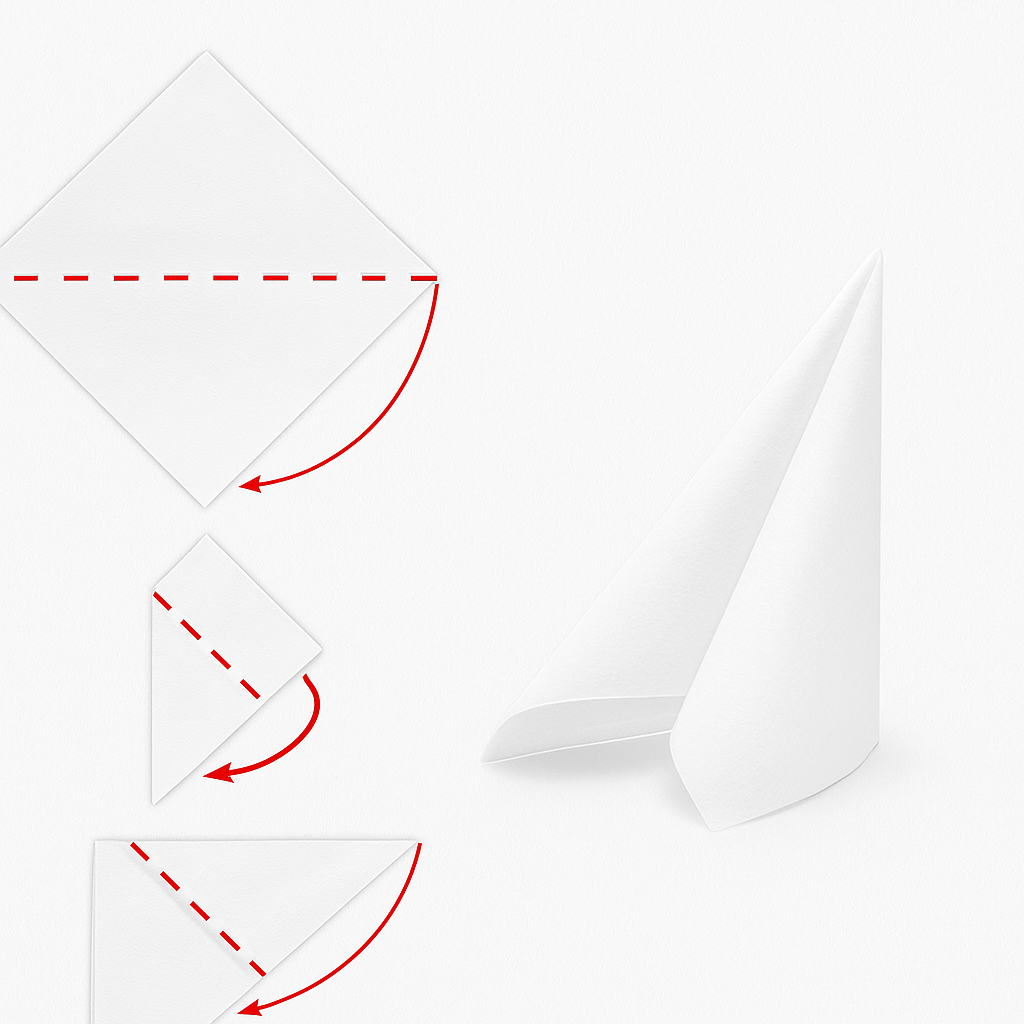 Servietten falten Fächer – Anleitung