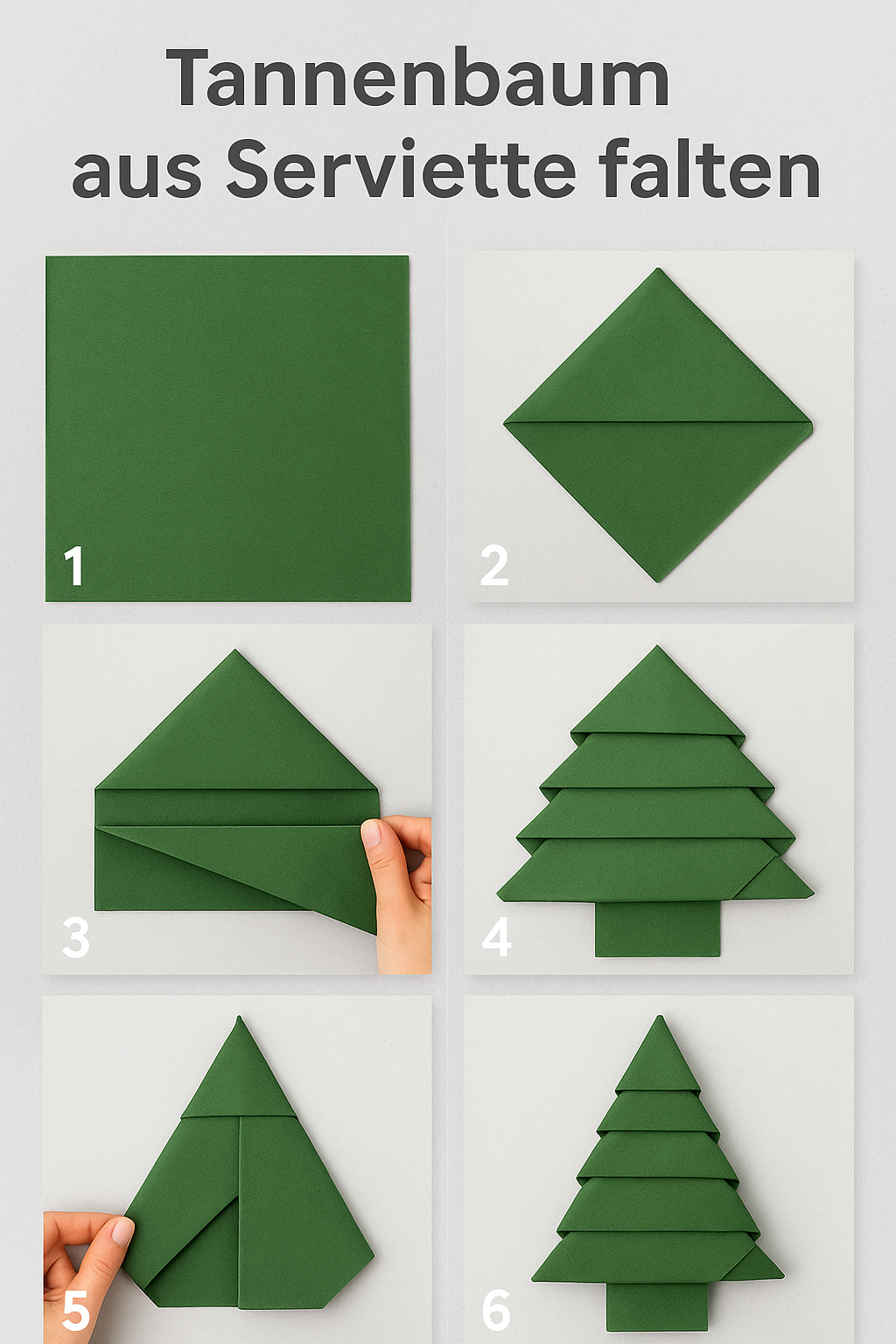 Servietten falten Tannenbaum – Anleitung