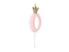 Bougie d'anniversaire numéro 0 couronne rose