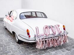 Hochzeitsautodeko Set Love Roségold