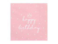 Happy Birthday Servietten Pink