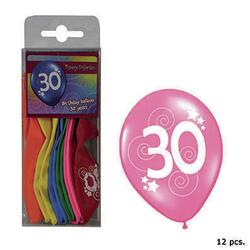 Ballons 30 ans de couleurs colorées