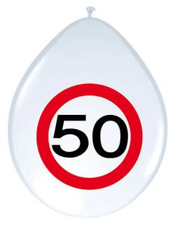 Ballon 50 ans panneau de signalisation