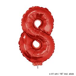 Zahlenballon 8 Rot 40cm