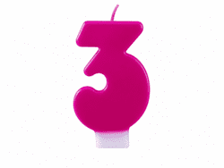 Geburtstagskerze Zahl 3 Pink