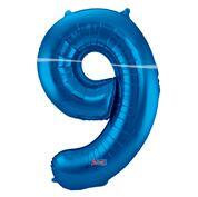 Ballon numéro 9 bleu 85 cm