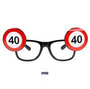 40 Jahre Geburtstagsbrille Traffic Sign