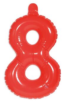 Ballon numéro 8 en latex rouge