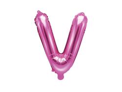 Ballon aluminium lettre V rose 35 cm
