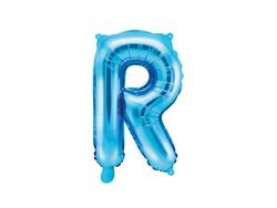 Mini ballon aluminium R bleu 35 cm