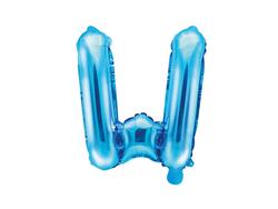 Mini ballon aluminium W bleu 35 cm