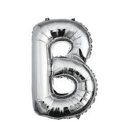 Buchstaben B Folienballon Silber