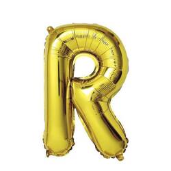 Ballon aluminium lettre R doré 1 mètre