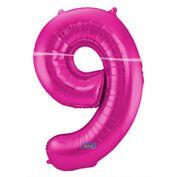 Zahlenballon Pink 9