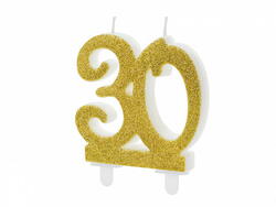 Geburtstagskerze 30 Jahre Gold