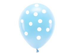 Ballons ECO à pois bleu clair