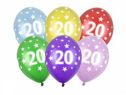 Zahlenballons 20 Jahre Bunt 50 Stück