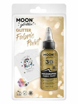 Holographic Glitter Fabric Paint Gold