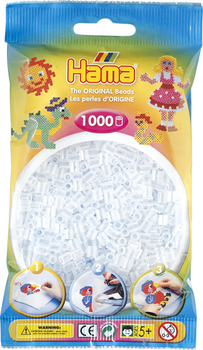 HAMA Midi Perlen 1000 Stück Transparent Weiss