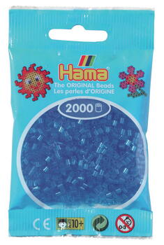 HAMA MINI Perlen 2000 Stück Transparent Blau