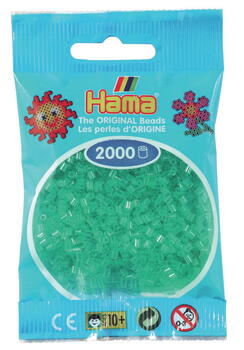 HAMA MINI Perlen 2000 Stück Transparent Grün