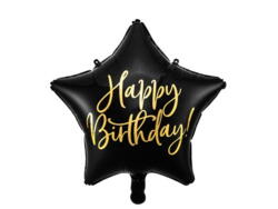 Folienballon Happy Birthday Schwarz