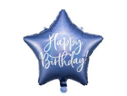 Folienballon Happy Birthday Navy Blau