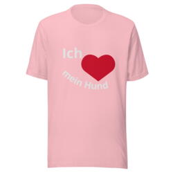 Tee shirt J&#39;aime mon chien rose