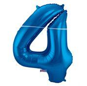 Ballon Zahl 4 Blau 85 cm