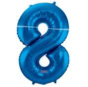 Ballon numéro 8 bleu 85 cm