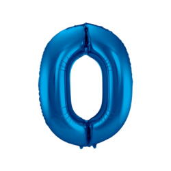 Ballon Zahl 0 Blau 85 cm