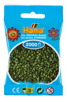 HAMA MINI Perlen 2000 Stück Heller Olive