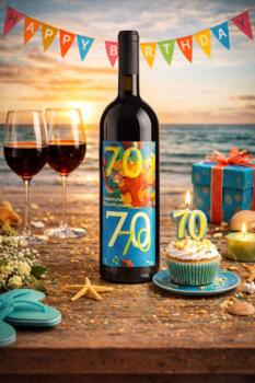 Geschenkidee 70 Jahre Geburtstagswein Beste Wünsche