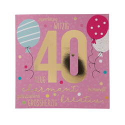 Carte d&#39;anniversaire 40 rose Fiable, drôle, intelligente, charmante