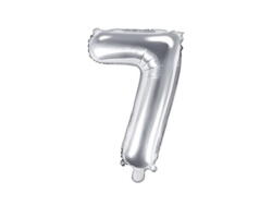 Ballon aluminium argent numéro 7 35cm