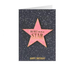 Geburtstagskarte Stern Du bist mein STAR