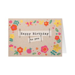 Geburtstagskarte Canvas Blumen Happy Birthday