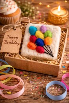 Ballon de savon en feutre fait main