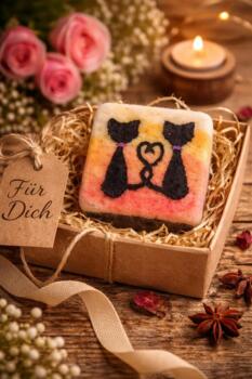 Filzseife Katzenliebe Bio Handgemacht