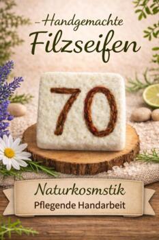 Geschenke Filzseife Handgemacht Zahl 70