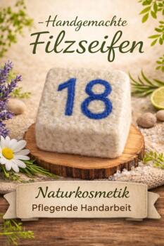 Savon Feutre Fait Main Numéro 18 Bleu