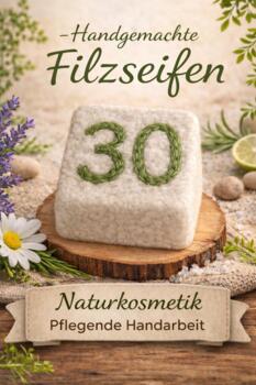 Geburtstagsgeschenk 30 Jahre Filzseife Handgemacht Zahl 30 Grün