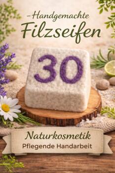 Geburtstagsgeschenk 30 Jahre Filzseife Handgemacht Zahl 30 Lila